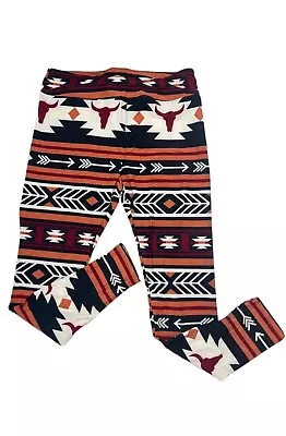 TC Lularoe Tall & Curvy Leggings Aztec Southwest Bull Arrow UT University Texas • $14.99