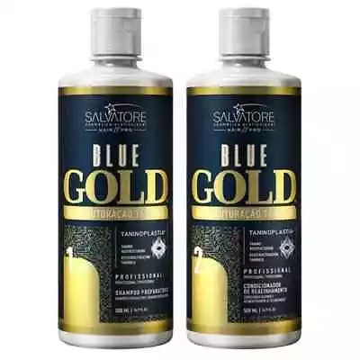 Salvatore Hair Pro Blue Gold Keratin Straightening Treatment Set 500ml • $50