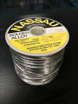 Nassau Vintage  Rosin Core Solder 5lb Roll .070  Dia. 60/40 Tin/lead • $750