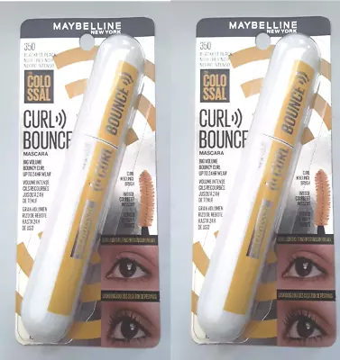 2 - Maybelline Colossal Curl Bounce Mascara #350 BLACKEST BLACK 0.33 Oz • $14.95