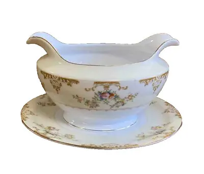 Gravy Boat & Attached Plate Pattern Marie By Meito Gravy Is 6  Dia X 3 3/4  Tall • $60