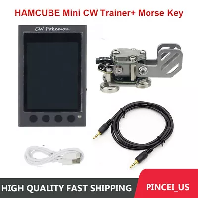 HAMCUBE Mini CW Trainer Morse Code Trainer W/ Stainless Steel Morse Key W/ Cable • $108.68