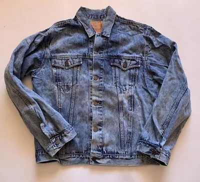 Men's 80s LEVIS Denim Jacket Trucker Style Red Tab XL Rare Vintage Australia • $179.95