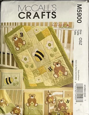 Sewing Pattern Baby Nursery Set Bear W/ Flower & Honey Bee McCall’s Crafts M5900 • $9.99