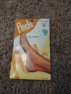 NOS Vintage Peds Brand Women's 11/11.5 Suntan Cotton Knit Foot Covers New Socks • $6.99