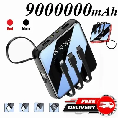 Portable 9000000mah Mini Power Bank USB LED Pack Battery Charger Fr Mobile Phone • £7.59