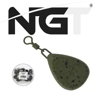 CARP FISHING LEADS SWIVEL 1.50 - 3.0oz  FLAT PEAR 5- 10 PACK WEIGHTS LEAD NGT • £13.95