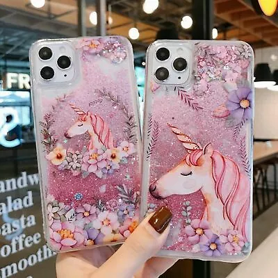 Quicksand Liquid Unicorn Phone Case For IPhone 11 12 13 14 Pro Max XR 7 8 SE • £4.19