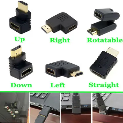 HDMI Male To HDMI Female Adapter Converter Extender 90 Degree Angle Coupler /an • $4.18