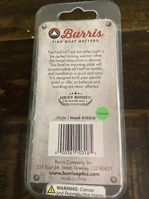 Burris FastFire Mount For Ruger American Pistol 410318 • $45.50