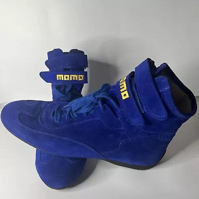 Blue Momo Course Italy  Suede Lace Up Racing Shoes EU 45 US 11.5 FIA ISO6940 • $239.99