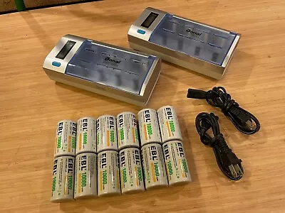 EBL D Rechargeable Batteries And Bonai Chargers • $30