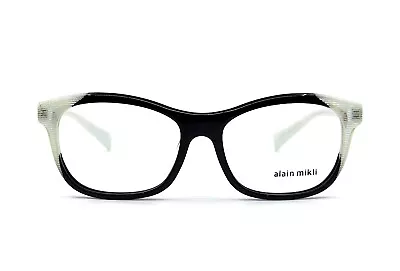 New Alain Mikli A03068 F110 Black/ivory Authentic Eyeglasses Frames Rx 53-16 • $128