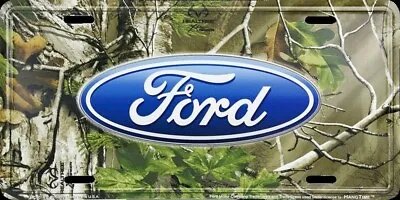 Ford Metal License Plate Logo RealTree Camo Auto Car Tag Vanity Camouflage Sign • $7.46