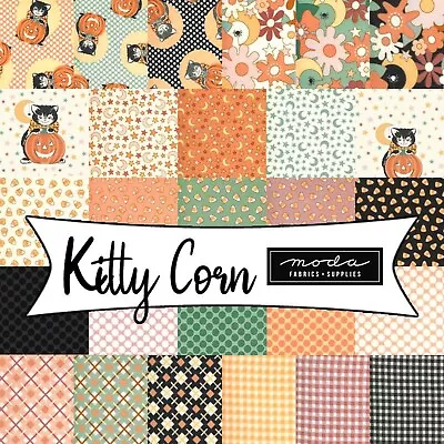 Charm Pack  Kitty Corn  Moda Fabric 42 Pcs 5x5  Sqs.  Halloween Urbanchiks New • $6.99