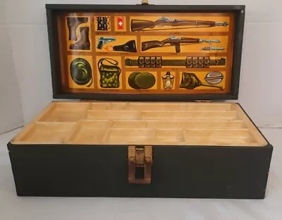 Vintage 1960's GI Joe AUTHENTIC WOODEN Footlocker Storage Box Army With Trey • $89.99