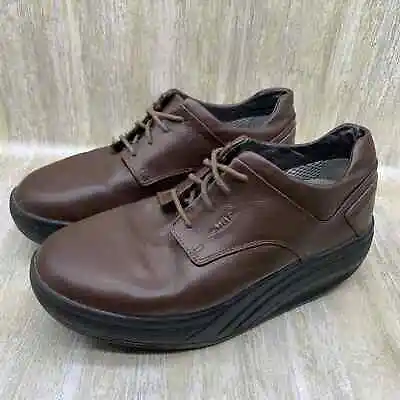 MBT Leather Brown Walking Shoes Lace Up Toning Sneakers Womens 8 • $36.87