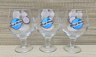 3 X Blue Moon 10oz Half Pint Goblet Glasses Brand New. Free Delivery  • £19.49