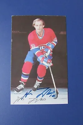 GUY LAFLEUR   SIGNED  AUTO  COLOR   POSTCARD   1980  's   Montreal   Canadiens • $62.55
