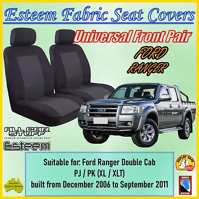 Esteem Black Front Seat Covers To Suit Ford Ranger Double Cab: 12/2006 - 09/2011 • $86.98