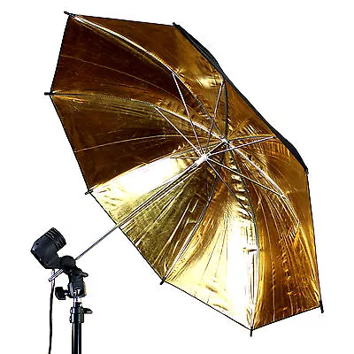 43  Photo Umbrella Gold&Black Studio Flash Light Reflective Photograph Umbrella • $11.97