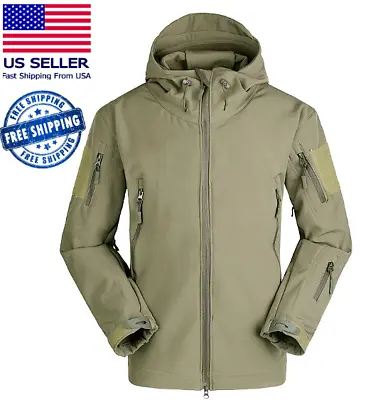 Mens Outdoor Waterproof SoftShell Coat Jacket Tactical Clothing Vest Windbreaker • $43.99