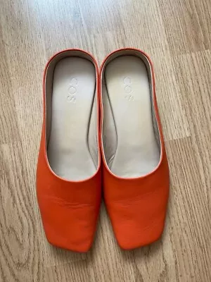 COS Womens Leather Shoes Size 41 ( 7) Tangerine • £64