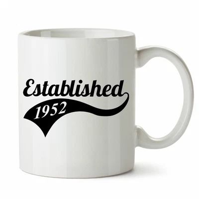 70th Birthday Gifts For Women Men - Established 1952 Mugs Novelty Presents • £8.97