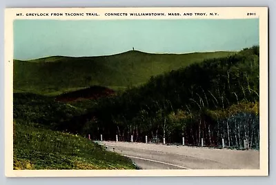 Mt. Greylock-Taconic Trail-connects Willimsport Mass To Troy NY Postcard C1920 • $4.50