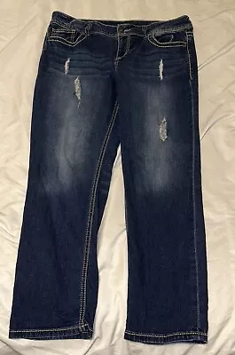 Maurices Size 14 Med Wash Women Blue Jeans Stretch Straight • $9.43