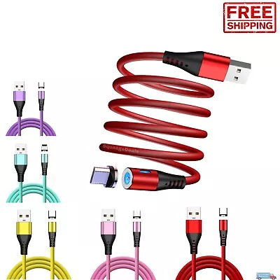 Silicone Magnetic Phone Charger Cable USB Adapter For IPhone Type C Micro 3in1 • $2.99