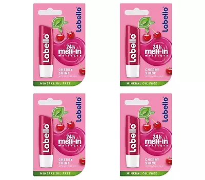 Labello Cherry Shine Lip Care Chapstick With Natural Avocado Oil 4.8g X 4 • $54.99