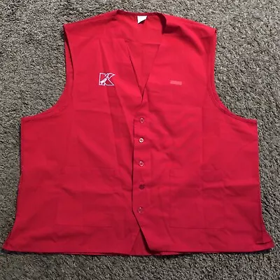 KMart Vintage K-Mart Employee Red Work Vest Men's Women's Unisex 3XL • $39.95