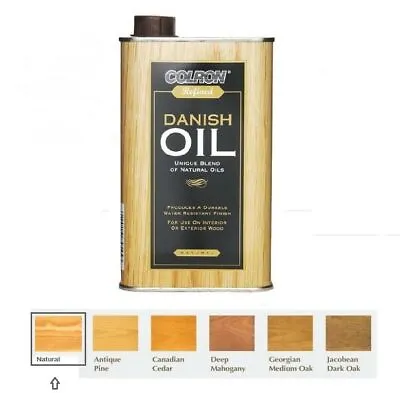 £13.99 • Buy NEW Colron - Refined Interior & Exterior Wood Danish Oil - 6 Colour - 500ML