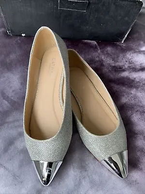 Catwalk Pointed Flat Silver Sparkle Pump Eee Fit Shoe Size 5  • £5.25