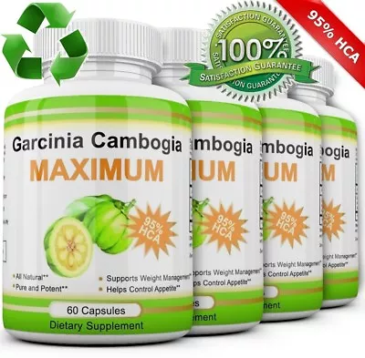 $16.96 • Buy 4X Pack GARCINIA CAMBOGIA 95% HCA 3000mg Daily Weight Loss Diet Pills Fat Burner