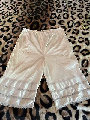 ADONNA Ivory Antron Nylon Silky Pettipants Bloomers Pantaloons VTG GRANNY PANT • $19.99