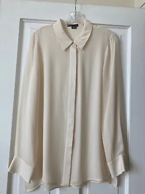 Vince Ivory Silk Tunic Shirt Sz. 12 • $59