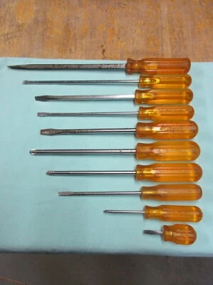 $18.99 • Buy Vintage Tools Large Screwdriver Lot 10 Vaco/Phillips,Etc.  -  XceLite