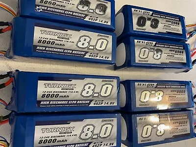 TURNIGY HIGH CAPACITY 8000mAh 4S 14.8V 12C-24C LIPO BATTERY EC3 RC • $45