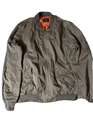 Mens 7 Diamonds Jacket  Olive Green Large Lightweight Full Zip • $36