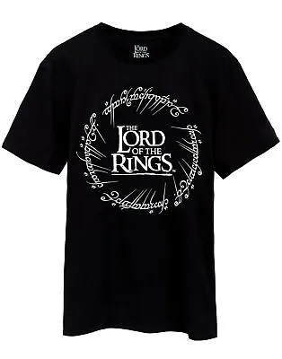 The Lord Of The Rings Mens T-Shirt Movie Logo Black Top • £16.99