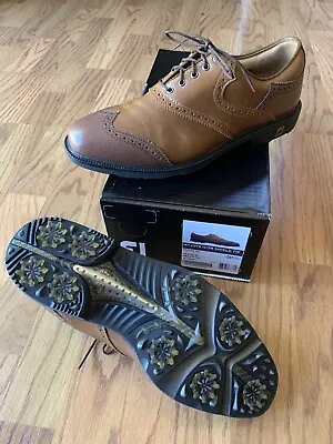 FootJoy FJ MyJoy ICON Shield Tip Custom Golf Shoes 10M Bomber Taupe / Mosaic • $169.50