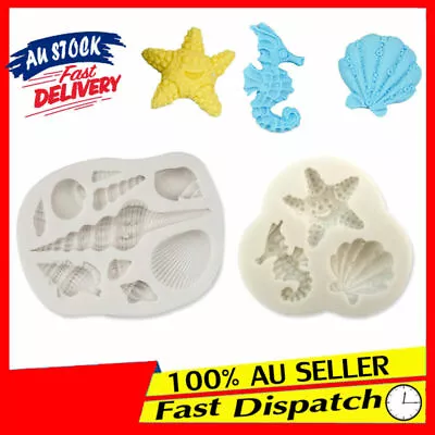 $6.55 • Buy Sea Shell Silicone Icing Fondant Cake Mould Sugar Craft Starfish Baking Mold AU