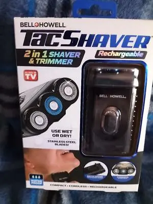 Bell & Howell Tac Shaver- Mustache & Beard Rotary Shaver W/ Pop-Up Trimmer. Look • $21.95