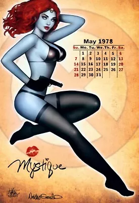 Nathan Szerdy SIGNED Marvel Comic Art Print ~ Mystique / X-Men Calendar Girl • $25.99