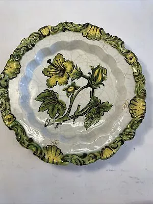 Vintage Jay Willfred Plate Made In Italy Beautiful Flowers Crackled Glaze • $3.99