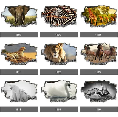£6.99 • Buy Africa Animal Safari Wildlife Nature 3D Wall Mural Photo Wallpaper Wall Stickers