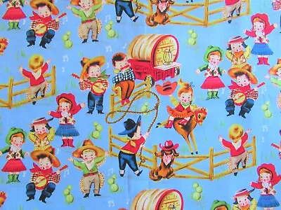 Rodeo Music Cowboy Western Michael Miller Retro Vintage Children Kids RARE HTF • $19.50