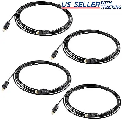 (4-pack) 6 FT Digital Fiber Optic Audio Cable Cord Optical SPDIF TosLink • $6.59